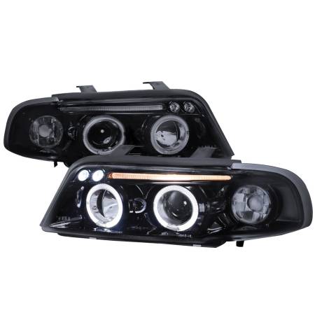 Spec'D Tuning Products - Spec-D 1996-1999 Audi A4 Dual Halo Projector Headlights (Glossy Black Housing/Smoke Lens)