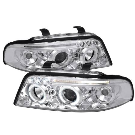 Spec'D Tuning Products - Spec-D 1999-2001 Audi A4/S4 Dual Halo Projector Headlights (Chrome Housing/Clear Lens)