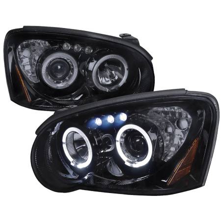 Spec'D Tuning Products - Spec-D 2004-2005 Subaru Impreza WRX STI Outback Dual Halo Projector Headlights (Glossy Black Housing/Smoke Lens)