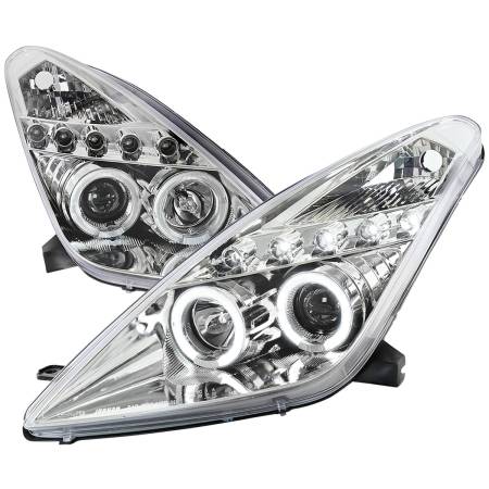 Spec'D Tuning Products - Spec-D 2000-2005 Toyota Celica Dual Halo Projector Headlights (Chrome Housing/Clear Lens)