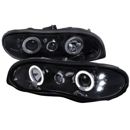 Spec'D Tuning Products - Spec-D 1998-2002 Chevrolet Camaro Dual Halo Projector Headlights (Glossy Black Housing/Smoke Lens)