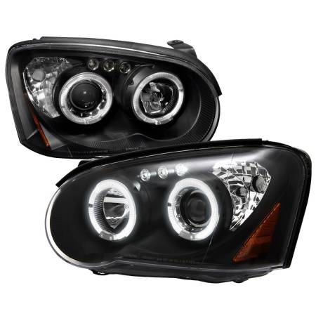 Spec'D Tuning Products - Spec-D 2004-2005 Subaru Impreza WRX STI Outback Dual Halo Projector Headlights (Matte Black Housing/Clear Lens)