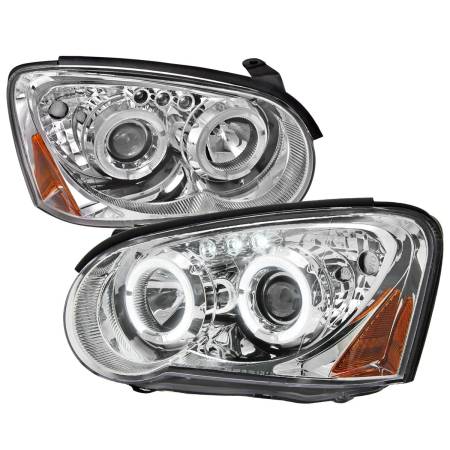 Spec'D Tuning Products - Spec-D 2004-2005 Subaru Impreza WRX STI Outback Dual Halo Projector Headlights (Chrome Housing/Clear Lens)