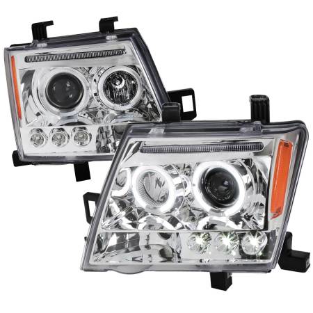 Spec'D Tuning Products - Spec-D 2005-2012 Nissan Xterra Dual Halo Projector Headlights (Chrome Housing/Clear Lens)