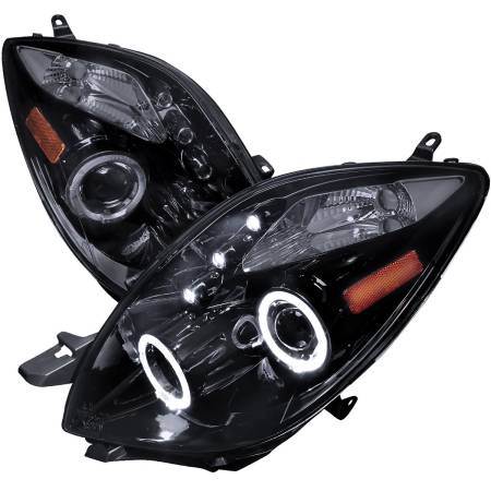 Spec'D Tuning Products - Spec-D 2006-2008 Toyota Yaris Dual Halo Projector Headlights (Glossy Black Housing/Smoke Lens)