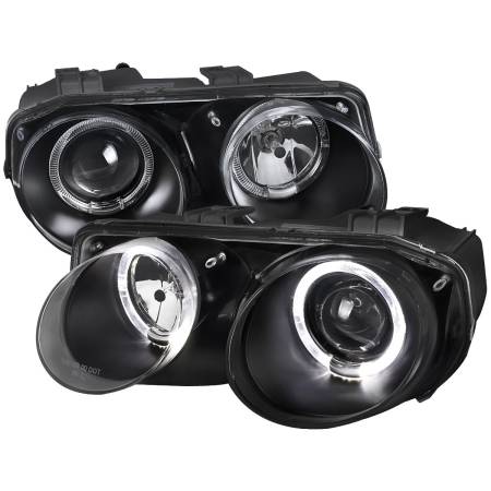 Spec'D Tuning Products - Spec-D 1998-2001 Acura Integra 3DR/4DR Dual Halo Projector Headlights (Matte Black Housing/Clear Lens)