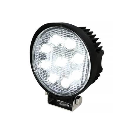Spec'D Tuning Products - Spec-D Universal Off Road 6000K Flood Beam 27W 9-LED Round Fog Light - 4PC (Black Aluminum Housing/Glass Lens)