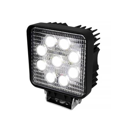 Spec'D Tuning Products - Spec-D Universal Off Road 6000K Flood Beam 27W 9-LED Fog Light - 4PC (Black Aluminum Housing/Glass Lens)