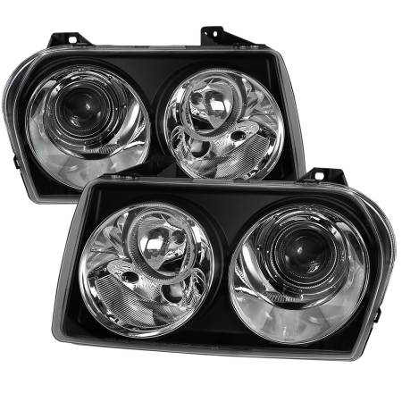 Spec'D Tuning Products - Spec-D 2005-2010 Chrysler 300 Base/LX/Touring Projector Headlights (Matte Black Housing/Clear Lens)
