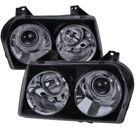 Spec'D Tuning Products - Spec-D 2005-2010 Chrysler 300 Base/LX/Touring Projector Headlights (Glossy Black Housing/Smoke Lens)