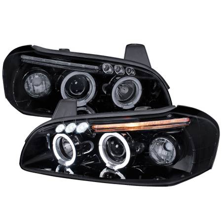 Spec'D Tuning Products - Spec-D 2000-2001 Nissan Maxima Dual Halo Projector Headlights (Glossy Black Housing/Smoke Lens)