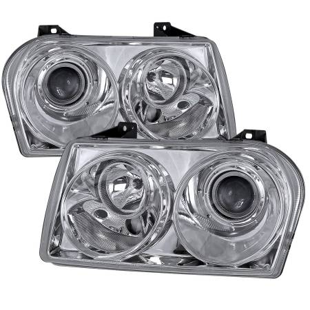 Spec'D Tuning Products - Spec-D 2005-2010 Chrysler 300 Base/LX/Touring Projector Headlights (Chrome Housing/Clear Lens)