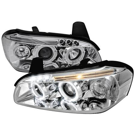 Spec'D Tuning Products - Spec-D 2000-2001 Nissan Maxima Dual Halo Projector Headlights (Chrome Housing/Clear Lens)