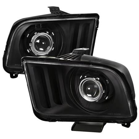 Spec'D Tuning Products - Spec-D 2005-2009 Ford Mustang H1 Projector Headlights (Matte Black Housing/Clear Lens)