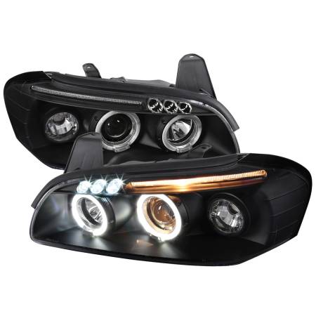 Spec'D Tuning Products - Spec-D 2000-2001 Nissan Maxima Dual Halo Projector Headlights (Matte Black Housing/Clear Lens)