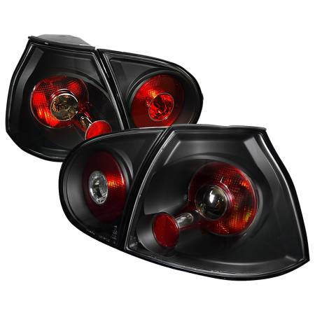 Spec'D Tuning Products - Spec-D 2006-2009 Volkswagen Golf GTI Mk5/Rabbit/R32 Tail Lights (Matte Black Housing/Clear Lens)