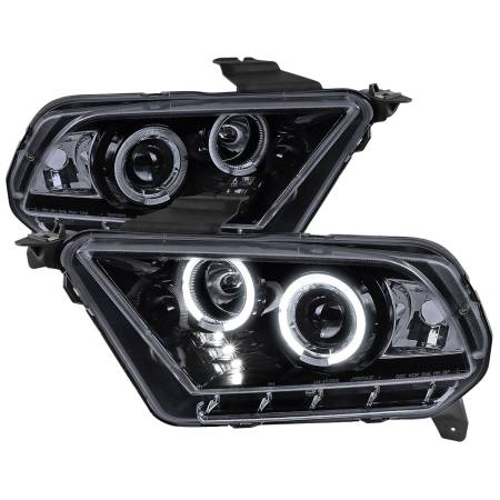 Spec'D Tuning Products - Spec-D 2010-2014 Ford Mustang Dual Halo Projector Headlights (Glossy Black Housing/Smoke Lens)