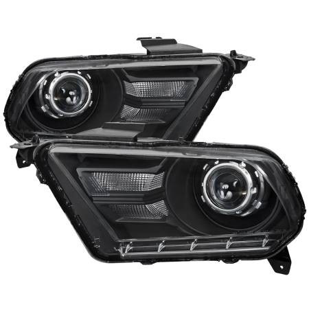 Spec'D Tuning Products - Spec-D 2010-2014 Ford Mustang Retrofit Style Projector Headlights (Matte Black Housing/Clear Lens)