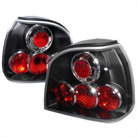 Spec'D Tuning Products - Spec-D 1993-1998 Volkswagen Golf Mk3 Tail Lights (Matte Black Housing/Clear Lens)