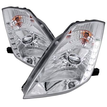 Spec'D Tuning Products - Spec-D 2003-2005 Nissan 350Z Projector Headlights w/ SMD LED Light Strip (Chrome Housing/Clear Lens)