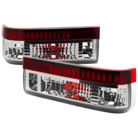 Spec'D Tuning Products - Spec-D 1983-1987 Toyota Corolla AE86 Hatchback Tail Lights (Chrome Housing/Red Clear Lens)