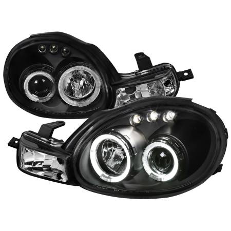 Spec'D Tuning Products - Spec-D 2000-2002 Dodge Plymouth Neon Dual Halo Projector Headlights (Matte Black Housing/Clear Lens)
