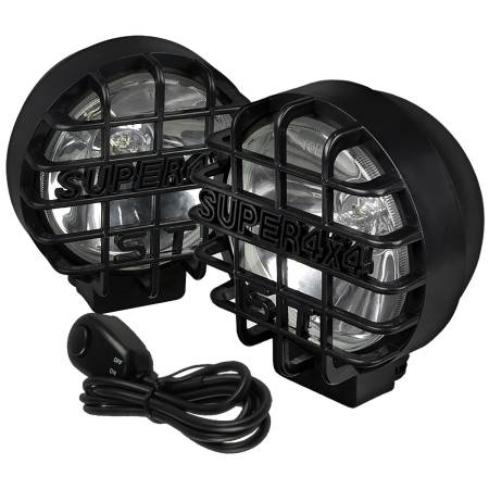 Spec'D Tuning Products - Spec-D Universal Off Road 6" H3 Black Round Fog Lights w/ Mesh Guard - 2PC