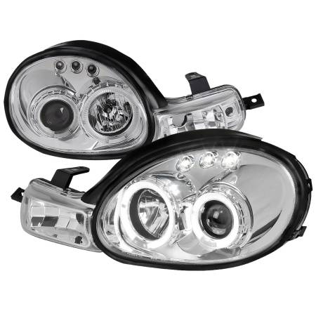 Spec'D Tuning Products - Spec-D 2000-2002 Dodge Plymouth Neon Dual Halo Projector Headlights (Chrome Housing/Clear Lens)