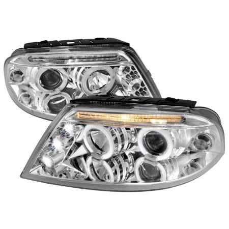 Spec'D Tuning Products - Spec-D 2001-2005 Volkswagen Passat Dual Halo Projector Headlights (Chrome Housing/Clear Lens)