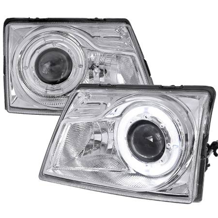 Spec'D Tuning Products - Spec-D 1998-2000 Ford Ranger Halo Projector Headlights (Chrome Housing/Clear Lens)