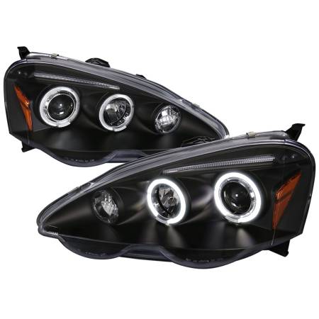Spec'D Tuning Products - Spec-D 2002-2004 Acura RSX Dual Halo Projector Headlights (Matte Black Housing/Clear Lens)