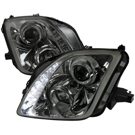 Spec'D Tuning Products - Spec-D 1997-2001 Honda Prelude Projector Headlights w/ SMD LED Light Strip (Chrome Housing/Smoke Lens)