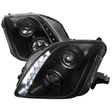 Spec'D Tuning Products - Spec-D 1997-2001 Honda Prelude Projector Headlights w/ SMD LED Light Strip (Matte Black Housing/Clear Lens)