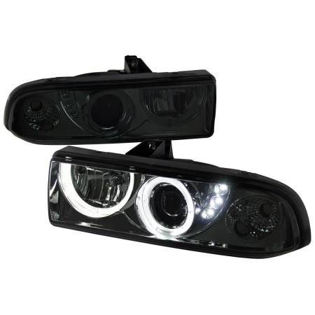 Spec'D Tuning Products - Spec-D 1998-2004 Chevrolet S10 Dual Halo Projector Headlights (Chrome Housing/Smoke Lens)