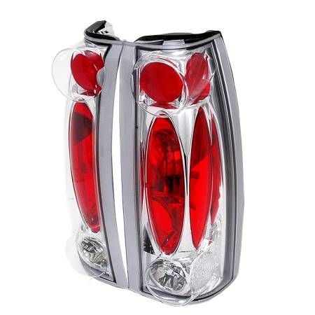 Spec'D Tuning Products - Spec-D 1988-2000 Chevrolet C/K C10/Silverado/Tahoe/Suburban GMC Sierra/Jimmy/Yukon Tail Lights (Chrome Housing/Clear Lens)