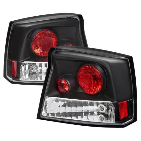 Spec'D Tuning Products - Spec-D 2005-2008 Dodge Charger Tail Lights (Matte Black Housing/Clear Lens)