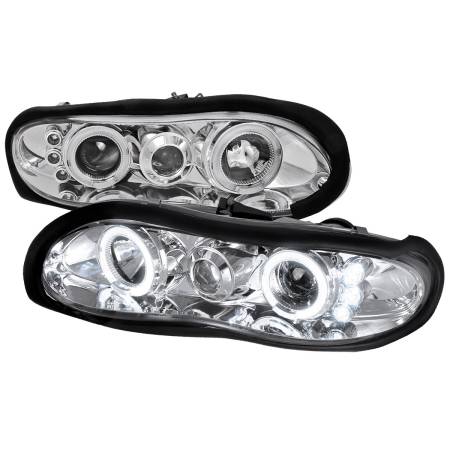 Spec'D Tuning Products - Spec-D 1998-2002 Chevrolet Camaro Dual Halo Projector Headlights (Chrome Housing/Clear Lens)