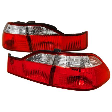 Spec'D Tuning Products - Spec-D 1998-2000 Honda Accord Sedan Red/Clear Tail Lights
