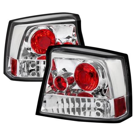 Spec'D Tuning Products - Spec-D 2005-2008 Dodge Charger Tail Lights (Chrome Housing/Clear Lens)