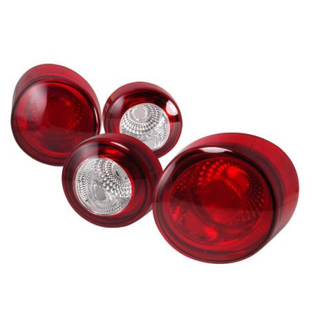 Spec'D Tuning Products - Spec-D 2005-2010 Chevrolet Cobalt Coupe Tail Lights & Trunk Reverse Lights (Chrome Housing/Red Clear Lens)