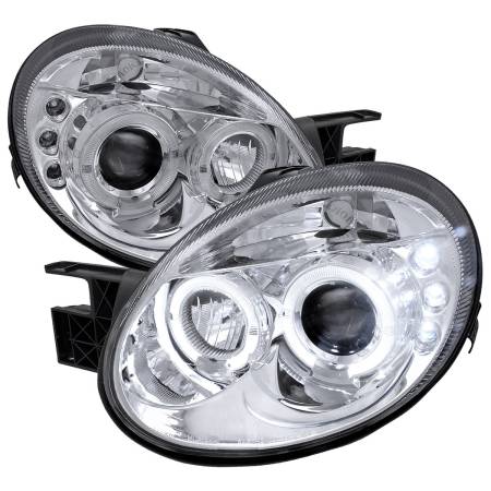 Spec'D Tuning Products - Spec-D 2003-2005 Dodge Neon Dual Halo Projector Headlights (Chrome Housing/Clear Lens)