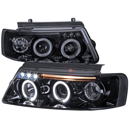 Spec'D Tuning Products - Spec-D 1997-2000 Volkswagen Passat Dual Halo Projector Headlights (Glossy Black Housing/Smoke Lens)