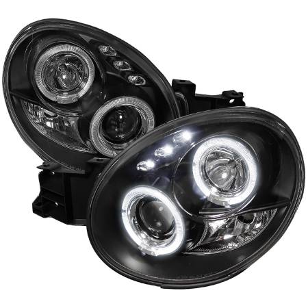 Spec'D Tuning Products - Spec-D 2002-2003 Subaru Impreza Dual Halo Bug Eye Projector Headlights (Matte Black Housing/Clear Lens)