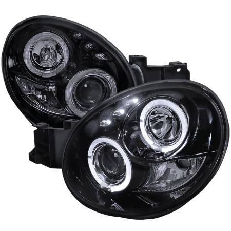 Spec'D Tuning Products - Spec-D 2002-2003 Subaru Impreza Dual Halo Bug Eye Projector Headlights (Glossy Black Housing/Smoke Lens)