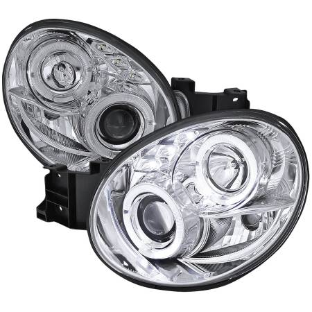 Spec'D Tuning Products - Spec-D 2002-2003 Subaru Impreza Dual Halo Bug Eye Projector Headlights (Chrome Housing/Clear Lens)