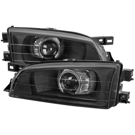 Spec'D Tuning Products - Spec-D 1995-2001 Subaru Impreza Retro Style Projector Headlights (Matte Black Housing/Clear Lens)