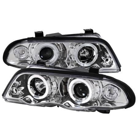 Spec'D Tuning Products - Spec-D 1999-2001 BMW E46 3 Series Sedan Dual Halo Projector Headlights (Chrome Housing/Clear Lens)