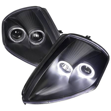 Spec'D Tuning Products - Spec-D 2000-2005 Mitsubishi Eclipse Dual Halo Projector Headlights (Matte Black Housing/Clear Lens)