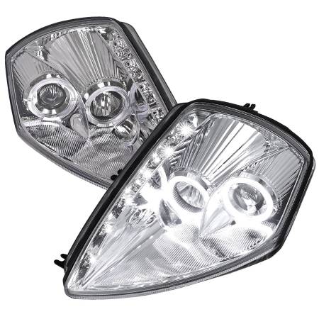 Spec'D Tuning Products - Spec-D 2000-2005 Mitsubishi Eclipse Dual Halo Projector Headlights w/ SMD LED Light Strip (Chrome Housing/Clear Lens)