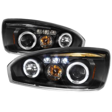 Spec'D Tuning Products - Spec-D 2004-2007 Chevrolet Malibu Dual Halo Projector Headlights (Matte Black Housing/Clear Lens)